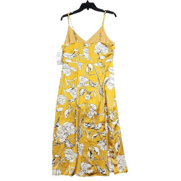 Chelsea28 Side Tie Satin Dress Spaghetti Straps Yellow harvest Size Medium - Picture 4 of 13